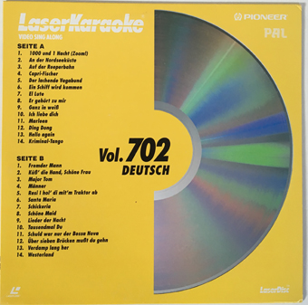 Vol 702 Deutsch,Laserkaraoke Pioneer,Laserdisc